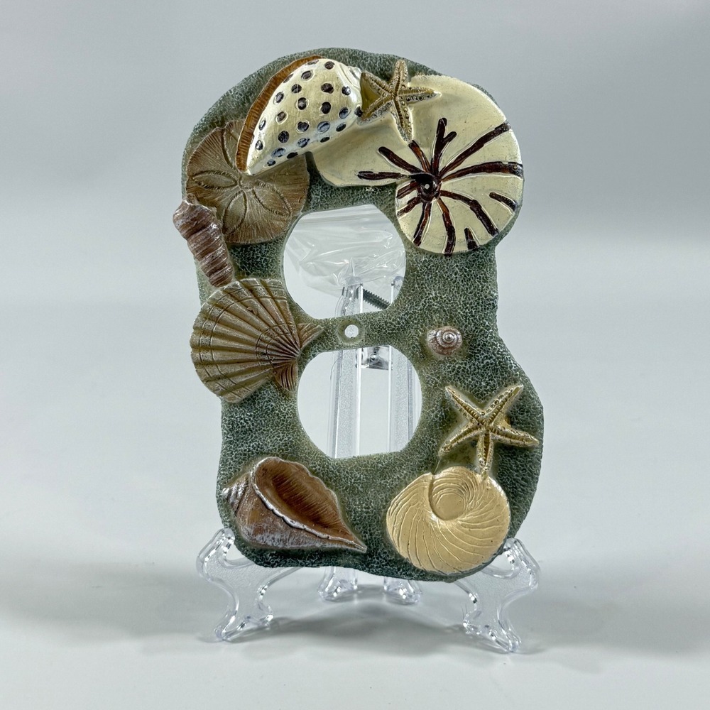 NEW Touch of Class Seashell Outlet Cover Plate Home Decor Green Coastal Nautical